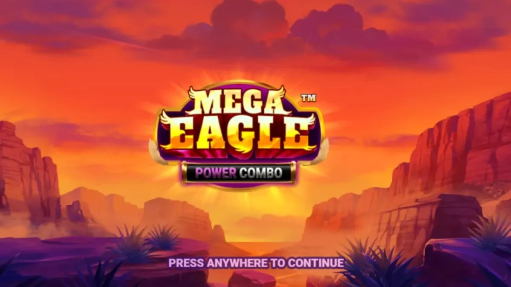Mega Eagle Power Combo سلاٹ کا ایک منظر جس میں پہاڑی مناظر اور عقاب کی علامتیں دکھائی گئی ہیں۔